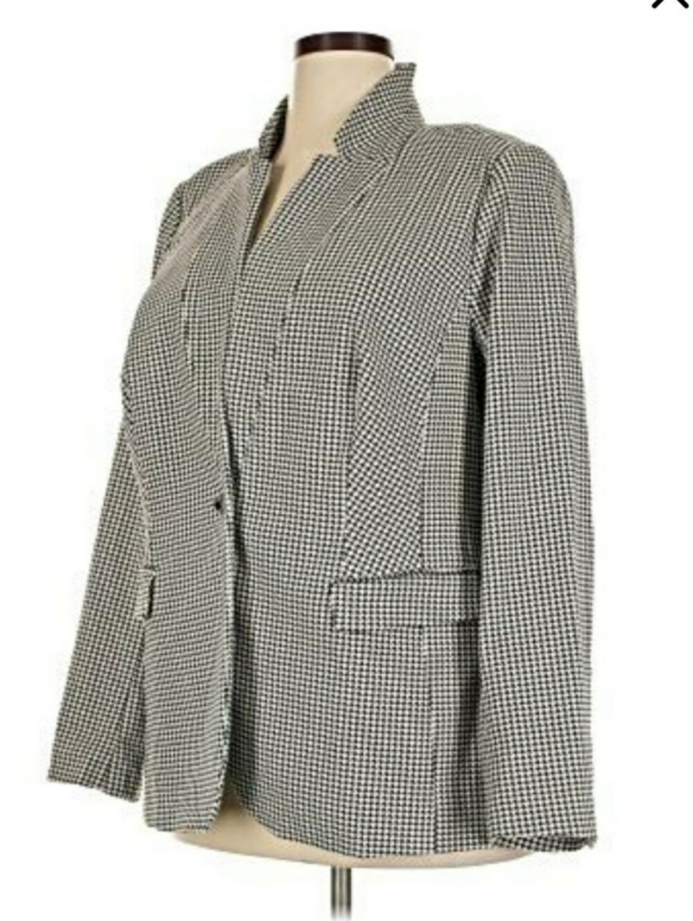 Lane Bryant , Sexy Stretch, Houndstooth Black White Blazer, Size 20 - Picture 7 of 13